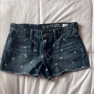 GAP Women's Dark Blue Star-Embroidered Jean Shorts